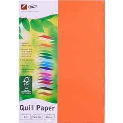 QUILL XL MULTIOFFICE PAPER A4 80gsm Orange REAM 500