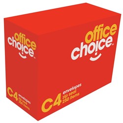 OFFICE CHOICE C4 ENVELOPES 324x229 StripSeal White 100g