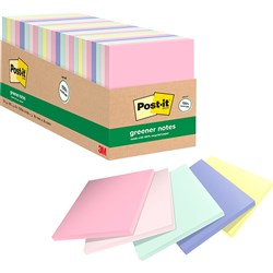 POST-IT 654R-24CP-AP NOTES Cab Pack 100% Rcycld 76x76 Pastel PK24