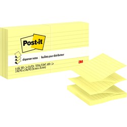 POST-IT POP UP NOTES 73X73MM R335-YL Refills Yellow Lined PK6
