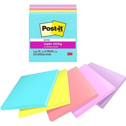 POST-IT MIAMI 654-5SSMIA Super Sticky Notes-75mmx75mm Pack of 5, 90 Sheets/Pack