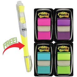 POST-IT 680-PPBGVA FLAGS Value Pk 50x4 Asst & H/Lighter