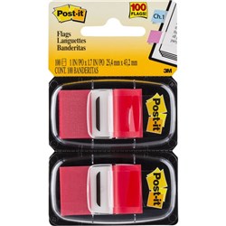 3M POST-IT FLAGS RED TWIN PACK PK100