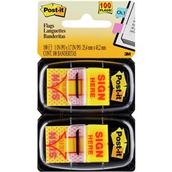 3M POST-IT FLAG SIGN HERE TWIN PK PK100