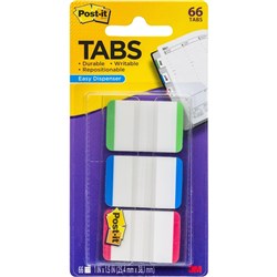 3M POSTIT DURABLE FILING + INDEX FLAT TABS PK.66 686L-GBR