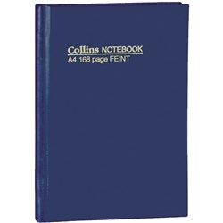 COLLINS HARD COVER NOTEBOOKS A4 Short-Feint 168 Pg
