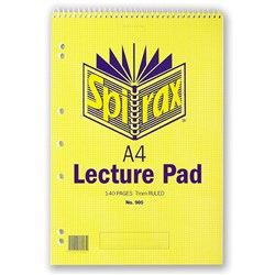 SPIRAX 905 SPIRAL LECTURE PAD 905 310x207mm 140 Pg TB