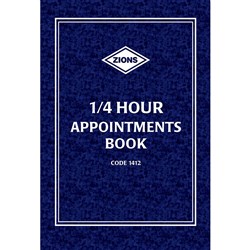 ZIONS 1/4 HOUR APPOINTMENT BOOK NO.1412 1412 1/4hr 297x210mm A4