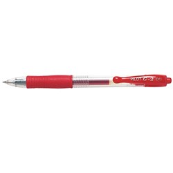 PILOT G2 RETRACT RED GEL INK BALL PEN 0.5mm