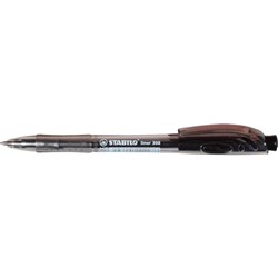 STABILO 308 RETRACTABLE BALLPOINT PEN BLACK