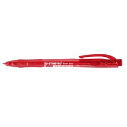 STABILO 308 RETRACTABLE BALLPOINT PEN RED