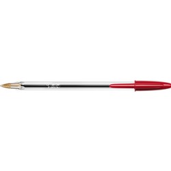 BIC CRISTAL BALLPOINT PEN MEDIUM RED SOLD AS BX12