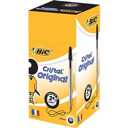 BIC CRISTAL BALLPOINT PEN BLACK PACK OF 50