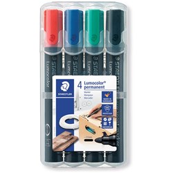 STAEDTLER 352 PERMANENT MARKER Bullet Assorted Wallet of 4