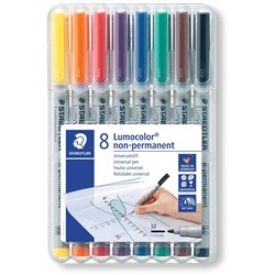 STAEDTLER 315 LUMOCOLOR OHP PENS WATER SOLUBLE MEDIUM 0.8-1.0mm 8 As WLT8