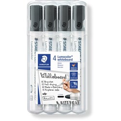 STAEDTLER LUMOCOLOR MARKER Whiteboard Bullet Tip 4x Black