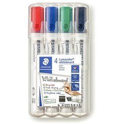 STAEDTLER 351 WHITEBOARD MARKR Chisel  Point Wlt4 Assorted