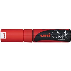 UNI CHALK MARKER 8mm Chisel Tip Red
