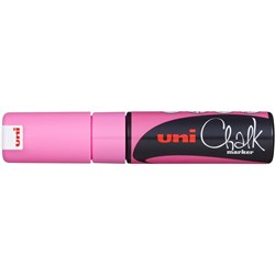 UNI CHALK MARKER 8mm Chisel Tip Fluoro Pink