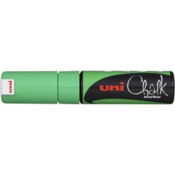 UNI CHALK MARKER 8mm Chisel Tip Fluoro Green