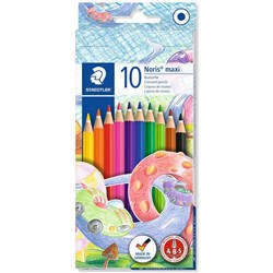 STAEDTLER NORIS CLUB MAXI LEARNERS COLOURED PENCILS ASSORTED PK10