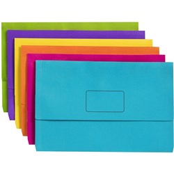 SLIMPICK DOCUMENT WALLETS FOOLSCAP BRIGHTS ASSORTED PK10