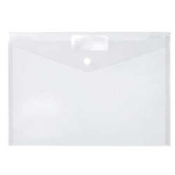 MARBIG PP ENVELOPE WITH BUTTON A4 CLEAR DOCULOPE