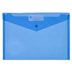 MARBIG PP ENVELOPE WITH BUTTON A4 BLUE