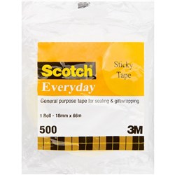 SCOTCH 500 ECONOMY TRANSPARENT TAPE 18mmx66m