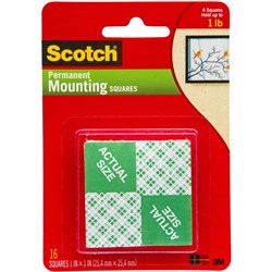 3M FOAM MOUNTING SQUARES 111 HEAVY DUTY PK16 101MM X 101MM PK16 - MIN BUY OF 6