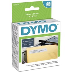 DYMO L/W RETURN ADDRESS LABELS 25X54 WHITE 500/BX (S0722520)