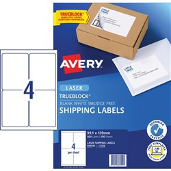 AVERY ADDRESS LASER LABELS L7169 4UP 99.1x139mm BX100