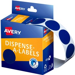 AVERY DISPENSER LABELS Circles DMC24B 24mm Blue