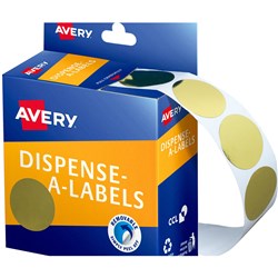 LABEL DOTS AVERY DMC24 24MM GOLD PK500