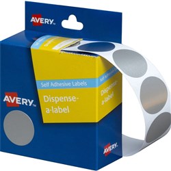 LABEL DOTS AVERY DMC24 24MM SILVER PK500