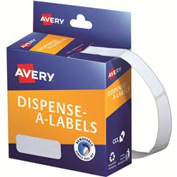 AVERY DISPENSER LABELS Rectangles DMR1336W 13x36mm White B700