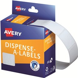 AVERY DISPENSER LABELS Rectangles DMR1924W 19x24mm White B650