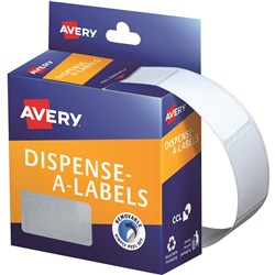 AVERY DISPENSER LABELS Rectangles DMR2438W 24x38mm White B380