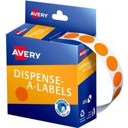 LABEL DOTS AVERY DMC14 14MM ORANGE P1050