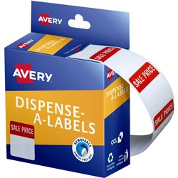 AVERY DISPENSER LABELS SALE PRICE DMR2432S1 24x32mm B400