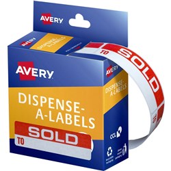 AVERY DISPENSER LABELS SOLD TO DMR1964SO 19x64mm B125