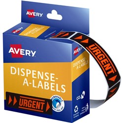 AVERY DISPENSER LABELS URGENT DMR1964UR 19x64mm B125