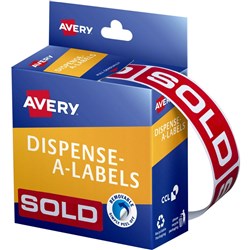 AVERY DISPENSER LABELS-PRINTED SOLD 19X64MM