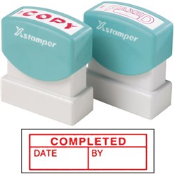 XSTAMPER - 1 COLOUR - TITLES A-C 1542 Completed/Date/By Red