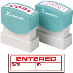 XSTAMPER - 1 COLOUR - TITLES D-F 1534 Entered/Date/By Red