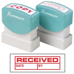 XSTAMPER - 1 COLOUR - TITLES R-Z 1680 Received/Date/By Red