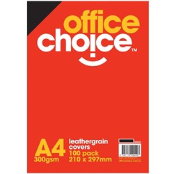 OFFICE CHOICE BINDING COVERS Leathergrain Black