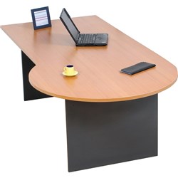 LOGAN P SHAPE DESK 2100X1050 Beech & Ironstone