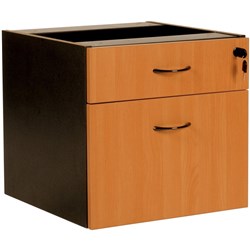 LOGAN FIXED PEDESTAL 1Std&1F Drawer Beech&Ironstone