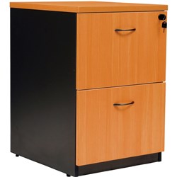 LOGAN FILING CABINET 2 DRAWER Beech & Ironstone